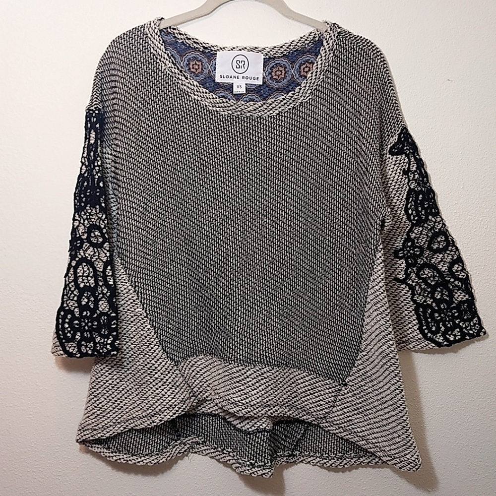 Sloane Rouge | Oversized Black and White Sweater